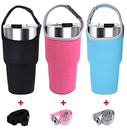 HomDSim Portabicchieri da 850,5 g, con manico per il trasporto, in neoprene, per Yeti Rambler, confezione da 3