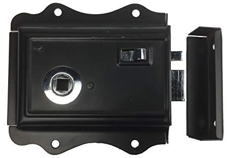 Vintage Classic Traditional Style Rim Bathroom Bedroom Door Lock Latch (Polished Chrome)