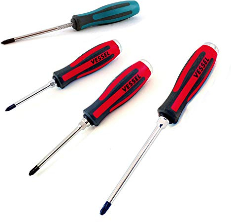 VESSEL Jeu de 4 Tournevis Megadora Pozidriv