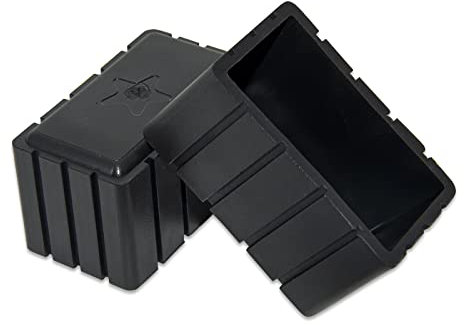 Flyshop Lot de 8 Embouts de Pieds de Chaise en Caoutchouc synthétique Noir antidérapant sans Odeur pour Pieds de Chaise, protecteurs de Sol rectangulaires (2,5 x 5,0 cm, 25 x 50 mm, 1 x 2)