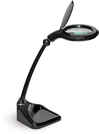 LED Lupenleuchte MAULiris, dimmbar, 6500 Kelvin, inkl. Schutzklappe, 1,75-fache Vergrößerung (Schwarz), 8261290