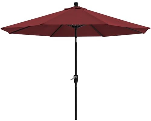 ABCCANOPY 230cm Sonnenschirm im Freien Wasserabweisende Bespannung -Gartenschirm Marktschirm,Burgund