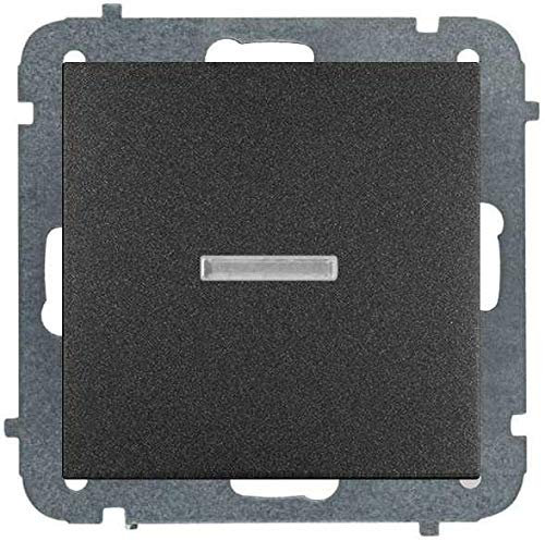 Unterputz Lichtschalter Beleuchtet 10A schwarz Premium serie SENTIA