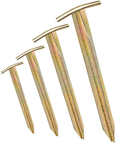 8X Zelt-Heringe - Länge: 30 cm, Breite: 2,5 cm - T-Profil | Heringe | Erdnägel | Bodenanker aus verzinktem Stahl zur Befestigung & Fixierung (8)
