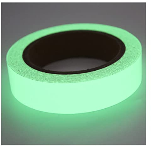 Furnrubden Leuchtendes Klebeband, Fluoreszierendes Klebeband Markierungsband, Phosphor Markierungsband Leuchtendes Band, Selbstklebendem Band, Warnband, Nachtleuchtend Luminous Tape- 2.5cmx9m