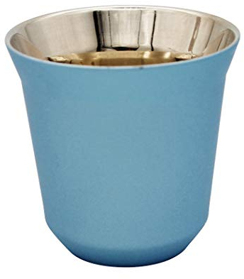 Abcsea 1 Pièce Tasses à Expresso, Tasse à Café en Acier Inoxydable, Tasse à Café Double Paroi, Bleu 80ml