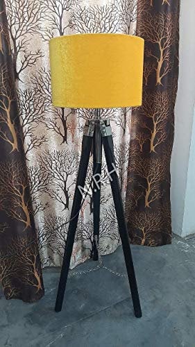 Lámpara de pie de madera, base de trípode, decoración de oficina