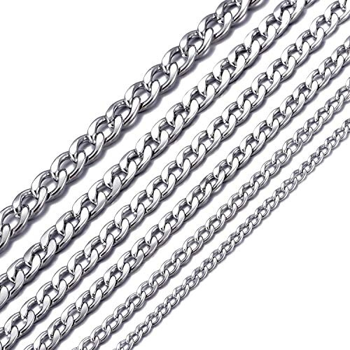 MASADA Herren Edelstahl Halskette von fein bis massiv breit Panzerkette Silber und Gold