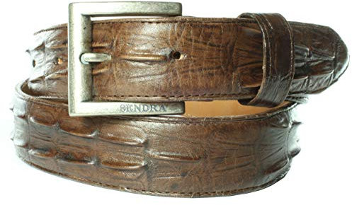 Sendra Boots Gürtel Chihuahua Braun Damen Herren Gürtel Croco Nachahmung Austauschbare Schnalle Cowboy Western Ibiza Bohemian 4 cm Breite Unisex Jeans Hosengürtel Echtes Leder Größe 090