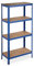 Relaxdays Schwerlastregal, 4 Ebenen, HBT 157 x 80 x 41 cm, 280 kg Tragkraft, Metall, Lagerregal für Keller, Garage, blau