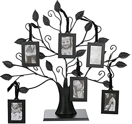 Photo Tree With Picture Frames - Sits Elegantly on a Tabletop (Medium - 6 Frames)