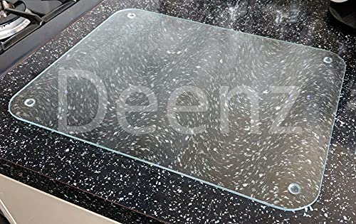 Deenz Clear Glass Kitchen Worktop Saver/Chopping Board - 50 X 40Cm Round Corner