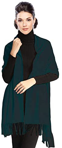 Moschen-Bayern Pashmina Stola Damen Schultertuch Schal Hochzeit Abendkleid Dirndl festlich elegant - Grün Tanne