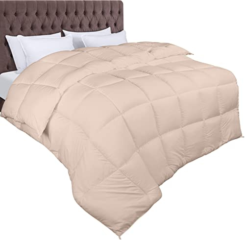 Utopia Bedding Bettdecke 220 x 240 cm, Ganzjahresdecke 370 GSM Füllung, atmungsaktive Schlafdecke, Steppdecke, Super Weiche Kuschelige (Beige)
