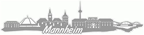 Samunshi® Mannheim Skyline Aufkleber Sticker Autoaufkleber City Gedruckt - 100x24cm grau