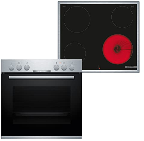 Bosch HND210CS62 Herd-Glaskeramik-Kochfeld-Kombination (herdgesteuert), 59,4 cm breit, 3D-Heißluft - Backen auf 3 Ebenen, Bräterzone