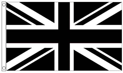 152 x 91 cm schwarze und weiße Königin Flagge – In Memoriam Her Majesty Queen Elizabeth II Flagge, Platin Jubiläum 2022 Union Jack Flagge Trauer Königin Elizabeth II Flagge Banner Britische Flagge
