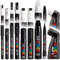 Posca - Full Set of 18 Pens - MOP'R, PCF-350, PC-17K, PC-8K, PC-7M, PC-5M, PC-3M, PC-1M, PC-1MR - Black & White Set
