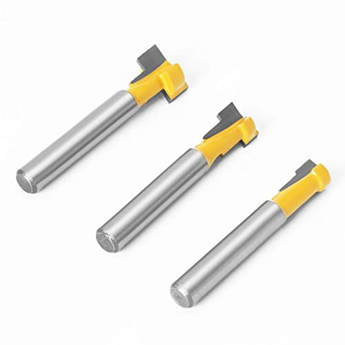 PYouo-miglior bit del router 3pc da 1/4 gambo da 6 mm set di bit router for taglieri t-slot, tasso a taglio a bullone esagonale a foratura a fessura for lavorazione del legno in legno Prodotti durevo