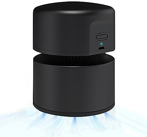 Cuteefun Aspiradora de Mesa Eléctrica, Mini Aspiradora Recargable, 120 Minutos de Funcionamiento, Función de Apagado Automático, Aspiradora de Mano de 360° Inalámbrica para Escuela, Hogar, Negro