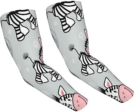 Niedliche Zebra-Sport-Armstulpen für Männer, Frauen, Jugendliche, UV-Sonnenschutz, Armabdeckung für Golf, Laufen, Radfahren, Wandern
