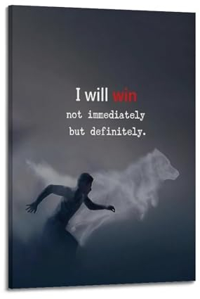 KYTIN Inspirierende Poster I Will Win Not Sofort But Definitely Dekorative Malerei Leinwand 20 x 30 cm