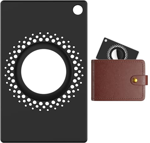 HoaaiGo Ultra Fin AirTag Wallet Card,Porte-Monnaie Compatible AirTags,Portefeuille en Cuir AirTags,Super léger Taille Carte AirTags,Fibre de Carbone AirTags Card Portefeuille,Pochette (A)