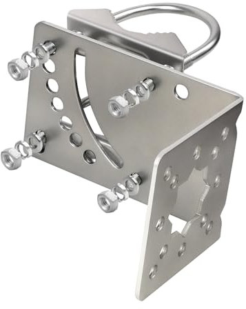 MOOKEERF Antenna Mast Clamp, Mount Bracket with Double U-Bolts, Starlink Mount for Home Antenna Pole Holder, Adjustable Angle
