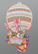Plauener Spitze Fensterbild Hase im Heißluftballon und Küken (Bx H) 19cm * 33cm Mehrfarbig Fensterdekoration Fensterschmuck