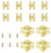 MOROBOR Gold Schmuck Box Latch Hasp Gold Hut Shaped Lock Schnalle Mini Box Scharniere für DIY Schmuck Box, Holz Fall Schmuck Brust Aufbewahrungsbox 4 Sets 12 PCS, Box nicht enthalten