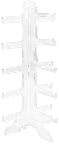 GLADFRESIT 5 Pairs Clear Glass Stand, Plastic Sunglass Holder, Glasses Display Rack Multilayer Glasses Organizer Show Case