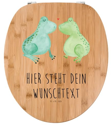 Mr. & Mrs. Panda Personalisierter WC Sitz Motiv Frosch Liebe - Personalisierte Geschenke, Toilettendeckel mit Namen, Personalisierter