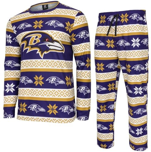 FOCO NFL Winter Xmas Pyjama Schlafanzug Baltimore Ravens - XXL