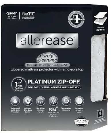 Aller-Ease Platinum - Coprimaterasso con cerniera, per letto matrimoniale