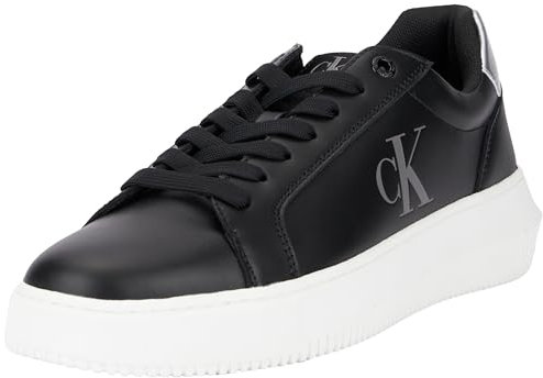 Calvin Klein Donna Sneakers con Suola Preformata Chunky Laceup Profilo Basso, Nero (Black/Silver), 37
