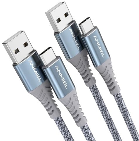ANMIEL USB C Cable 2M+2M USB C Charger Cable 3A Fast Charging,Nylon Braided USB A to Type C Charger Cable for Samsung Galaxy Note 20 10/10+ Plus/9/8 S10 S10E S21 S20 S9 S8,A10e A20 A40 A50 A70