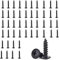 50 Pcs Black Self Tapping Screws, M3 x 12mm Multi Purpose Small Screw, Stainless Steel, Phillips Pan Head Bolts for Wood, Drywall and Furniture