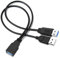 Y Répartiteur Câble USB 3.0 A Femelle vers Double USB 2.0 A Mâle, Cordon d'Extension d'Alimentation Y Charge Supplémentaire et Transfert Données pour Ordinateurs, Téléphones (35cm/12Pouces)