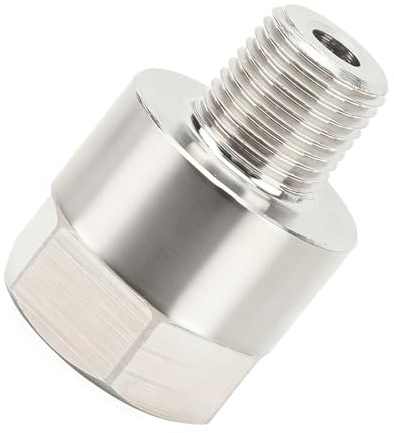 Tissting Gewindeadapter 1/8 Zoll NPT Außengewinde auf M10 x 1,0 Adapter | Buchse Druckmessadapter Befeigunadapter Edelstahl Öldruckmessgerät Adapter