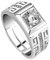 iFutniew 1 x eleganter Diamantring für Herren, Kristall, offener Ring, Hochzeitsschmuck für Männer und Jungen, verstellbar, Kristall
