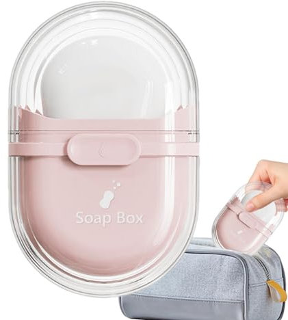 Smileshiney Portable Shampoo Bar Case,Traveling Soapbar Holder Case - Leak Proof Soapbar Case Tray with Lid, Drainage Shampoo Bar Storage for Trip