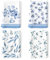 Arquiel Küchentücher Baumwolle 4 Stück, Geschirrtücher 100% Baumwolle Herbst Blaue Mosaikblätter Küchenhandtuch Set Multi-Purpose Hochwertige Küche Trockentuch Bar Handtücher 48 x 70CM