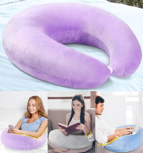 Almohada de lectura y juegos para cama para niños adultos: almohada de escritorio para sentarse en la cama/sofá/piso. Almohada compacta de apoyo para el brazo para leer, jugar, trabajar, hacer