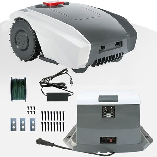 RESKIU Robotic Lawnmower - Fully Automatic Robot Mower with Auto Charging Docking Station - 20V MAX 5.0Ah Lithium-Ion Battery - 19cm Cut Width & 20-55mm Cutting Heights For Lawns up to 1500m²