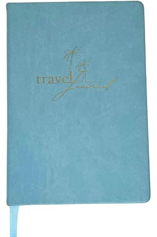booked memories Reisetagebuch für 90 Reisetage - Travel Journal zum Selbst gestalten - mit Weltkarte und Stickersheet - Englisch (lightblue)