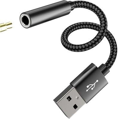 Adattatore USB Jack Aux Cuffie Convertitore 3.5 mm Audio Cavo Per PC PS5 Laptop compatibile per Samsung Cuffia da Microfono Auto Scheda per iPhone Pro