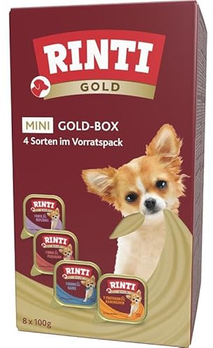 Rinti Schale Gold Mini Goldbox | 32x100g Hundefutter