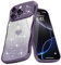 Teageo Cute Heart Pattern Curly Phone Case for iPhone 16 Pro Max, Wave Frame Glitter Case for Girls Women Aesthetic Bling Cover Shockproof Soft TPU Bumper for iPhone 16 Pro Max, Purple