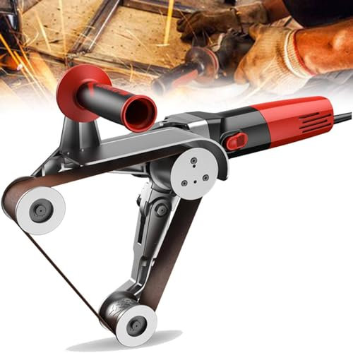 1100w Variable Speed Sander Polisher Grinder Tool,Belt Sander Pipe Tube Polisher Sander，Burnishing Polisher Machine for Stainless Steel Pipe Polishing,2Roller