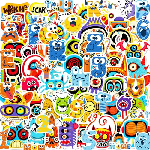 100 Pcs No Duplication Mythical Creature Stickers, Waterproof Vinyl Stickers for DIY Monster Theme Decoration, Graffiti Style Decals for Laptop Bike Skateboard Snowboard Luggage